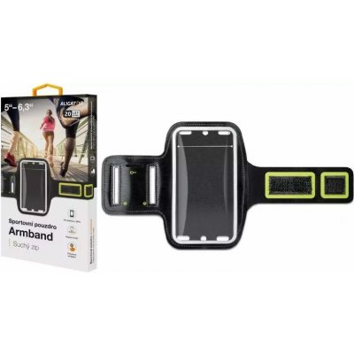 Pouzdro Sportovní na ruku na běhání ALIGATOR Armband pro mobily do 80x155 mm černé - žluté