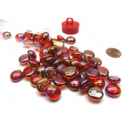 Chessex Skleněné žetony Gaming Glass Stones Iridized Crystal Red