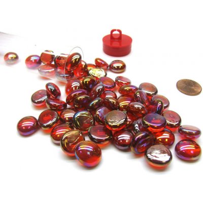 Chessex Skleněné žetony Gaming Glass Stones Iridized Crystal Red – Zboží Živě