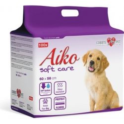 AIKO Soft Care 60x58cm 100ks pleny pro psy dáre Sensitive 16x20cm 20ks vlhčené utěrky