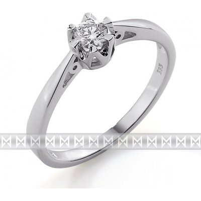 Klenoty Budín Luxusní zásnubní prsten s diamantem bílé zlato brilianty 3861311 0 52 – Zbozi.Blesk.cz