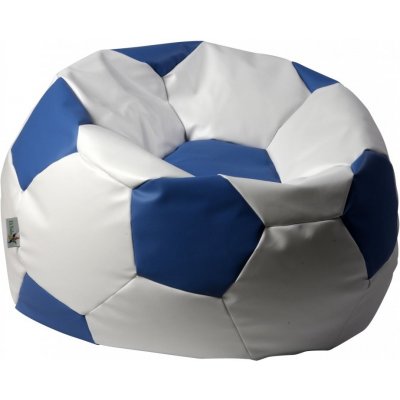 ANTARES Euroball medium Sedací pytel 65x65x45cm koženka bílá/modrá – Hledejceny.cz