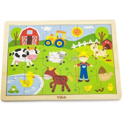 Lamps dřevěné puzzle 24 dílků farma – Zboží Mobilmania