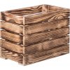 Úložný box ČistéDřevo Opálená dřevěná bedýnka 40 x 22 x 30cm