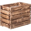 ČistéDřevo Opálená dřevěná bedýnka 40 x 22 x 30cm
