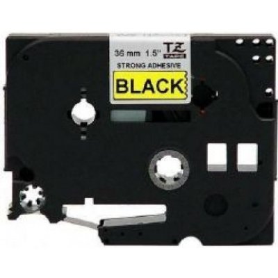 Kompatibilní páska s Brother TZ-S661/TZe-S661, 36mm x 8m,extr.adh. černý tisk/žlutý podklad – Zboží Mobilmania