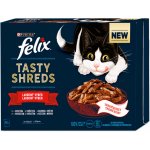 Felix Tasty Shreds s hovězím kuřetem kachnou krůtou ve šťávě 12 x 80 g – Hledejceny.cz