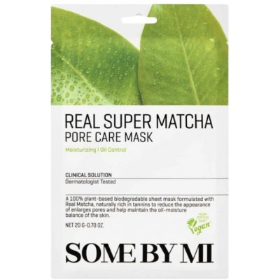 Some By Mi Real Super Matcha Pore Care Mask Sada pleťových masek na rozšířené póry 20 x 20 g – Sleviste.cz