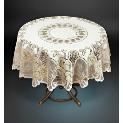 MyBestHome Žakárový ubrus Arthur krémová zlatá 90 cm – Sleviste.cz