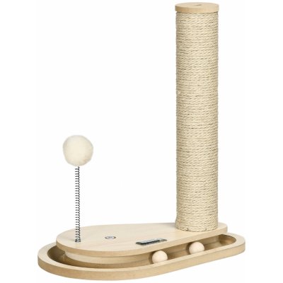 PawHut Škrabadlo s dřevěnou hračkou 40 cm – Zboží Mobilmania