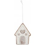 Clayre & Eef Závěsná dekorace zasněžená perníková chaloupka Frosted Ginger - 8*1*10 cm – Hledejceny.cz