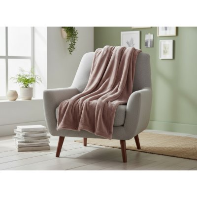 MyBestHome přehoz na křeslo mikrovláknový pléd ANDREA růžová 70 x 160 cm – Sleviste.cz