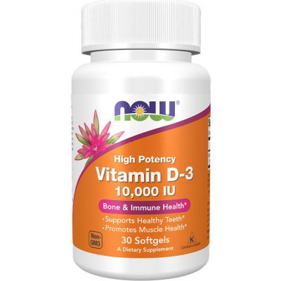 Now Foods Vitamin D 10000 IU 30 kapslí – Hledejceny.cz