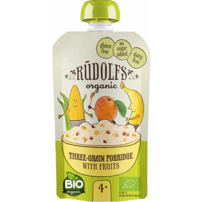 Rudolfs BIO kapsička 3zrnná kaše s ovocem 110 g – Zboží Dáma
