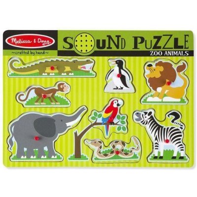 Melissa&Doug Melissa & Doug Dřevěné puzzle se zvuky Domácí zvířata – Zbozi.Blesk.cz