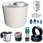 Plastovar Set kruhové samonosné nádrže se zálivkou a splachováním WC 4m³