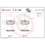 Sada brzdových destiček, kotoučová brzda BREMBO P 61 035