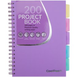 CoolPack Spirálový poznámkový blok B5 čtvereček pastel fialový 100 listů