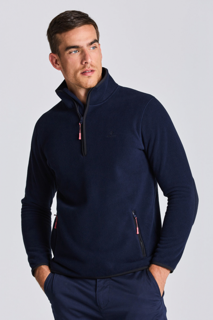 GANT D1. LIGHT FLEECE HALF ZIP modrá