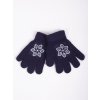 Dětské rukavice Dívčí pětiprsté rukavice Yoclub s reflexními prvky RED-0237G-AA50-008 námořnická modrá