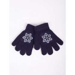 Dívčí pětiprsté rukavice Yoclub s reflexními prvky RED-0237G-AA50-008 námořnická modrá