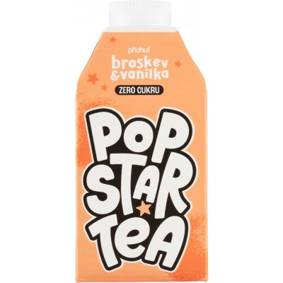 Pop Star Tea Broskev & Vanilka Zero 0,5 l – Zboží Dáma