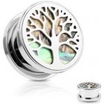 Šperky4U plug do ucha s perletí strom života PL01212-12 – Zboží Dáma