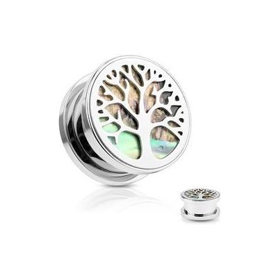 Šperky4U plug do ucha s perletí strom života PL01212-12 – Zboží Dáma