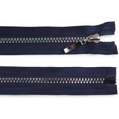 Zip kostěný dělitelný No 5 - duhový barva 330 modrá tmavá délka 60 cm – Hledejceny.cz