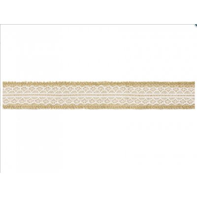 Dekorační jutová páska s krajkou 4 cm, návin 5 m – Zboží Mobilmania