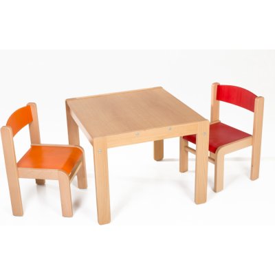 Hajdalánek dětský stolek Lucas + židličky Luca červená oranžová – Zbozi.Blesk.cz