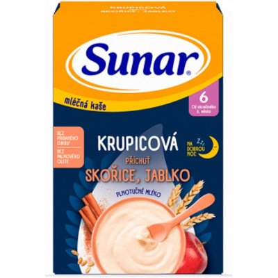 Sunar mléčná kaše Krupicová skořice jablko 3 x 210 g – Zboží Dáma