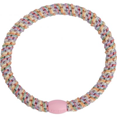 KKNEKKI Gumička do vlasů Kknekki Slim Pastel Circus Glitter, růžová barva, textil – Zbozi.Blesk.cz