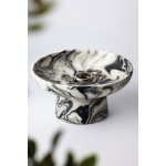 DESS Craft Studio Serene – dekorační miska na noze – Elegantní doplněk do vašeho interiéru Barva: 14 - Černý a bílý melír – Hledejceny.cz