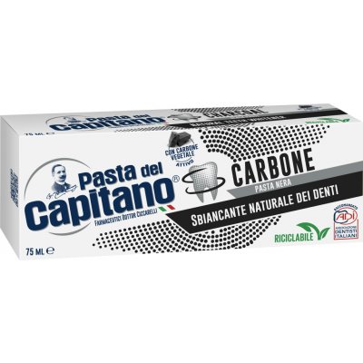 Pasta del Capitano Charcoal Prémiová s aktivním dřevěným uhlím 75 ml – Hledejceny.cz