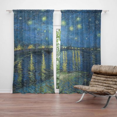 Sablio Závěs Hviezdna noc nad Rhônou - Vincent van Gogh: 2ks 140x250cm – Hledejceny.cz