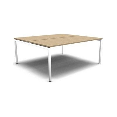 No brand Sdružený kancelářský stůl MOON U, 180 x 164 x 74 cm, bělený dub/bílá 61624
