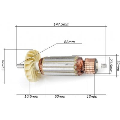 MAX 125mm Rotor pro elektrickou úhlovou brusku 125mm, klín 147,5mm náhradní díl – Zboží Mobilmania