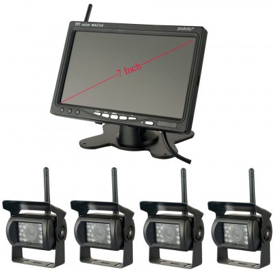 PODOFO Wifi parkovací set TRUCK C0054, 4x 18LED kamera s LCD 7" monitorem – Zboží Mobilmania