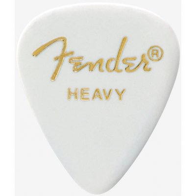 Fender Classic Celluloid Pick, 351 Shape, White - trsátka (různé tvrdosti) Trsátko - tvrdost: Heavy – Sleviste.cz