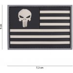 Gumová nášivka 101 Inc vlajka Punisher USA - šedá – Hledejceny.cz
