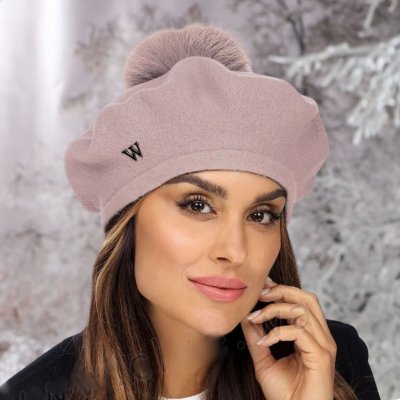 Krumlovanka dámský baret s bambulí W-0005/540 růžový – Hledejceny.cz