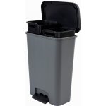 Curver Odpadkový koš Compatta Duo tmavě šedá pedálový hranatý 2 x 23 l 249813 267576 – Hledejceny.cz