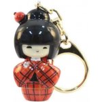 Přívěsek na klíče panenka Kokeshi Kasa Red – Zboží Dáma