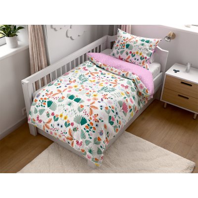 Textilomanie Bavlněné povlečení do postýlky Renforcé růžové 45 x 65 cm 90 x 135 cm – Zboží Dáma