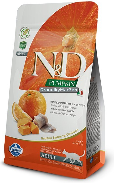 N&D GF Cat Adult Pumpkin Herring & Orange 1,5 kg