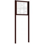 PROCITY Venkovní elegantní vitrína Tradition, 6 x A4, včetně sloupků, hnědá – Zboží Živě