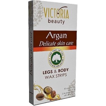 Victoria Beauty Argan depilační pásky na tělo s arganovým olejem 20 ks