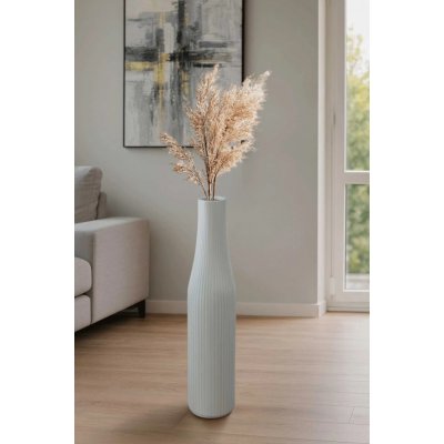 eshop-kvetinace.cz Podlahová váza VERTIGO, sklolaminát, výška 80 cm, bílý mat – Hledejceny.cz