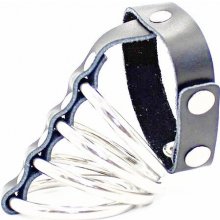 OhMama Fetish Snap Fastener Leather Strap Metal Cock Ring